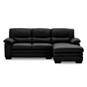 Moby sofa m. chaiselong - sort læder