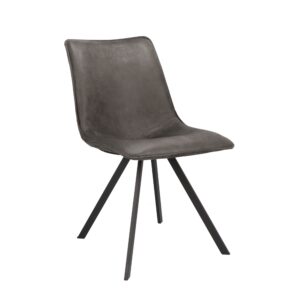 Natalie Spisebordsstol - Antracitgrå Kunstlæder Og Sort Metal -> Bredt udvalg af produkter