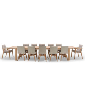NocNoi Spisebordssæt i egetræ m. 6 stole