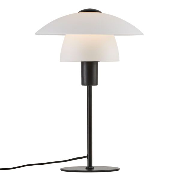 NORDLUX Verona bordlampe - opal hvid glas og matsort metal