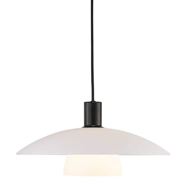 NORDLUX Verona loftlampe - opal hvid glas og matsort metal