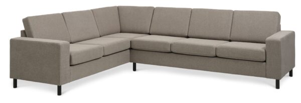 Pan set 7 corner hjørnesofa - antelope beige polyester stof og sort træ