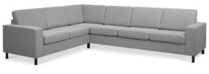 Pan set 7 corner hjørnesofa - grå polyester stof og sort træ