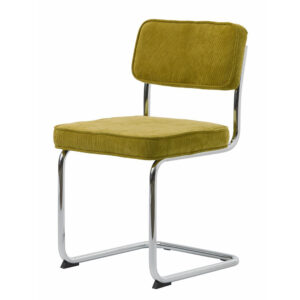 Regal Spisebordsstol - Grøn Cordoroy Polyester Fløjl Og Krom Metal -> Produkter af høj kvalitet