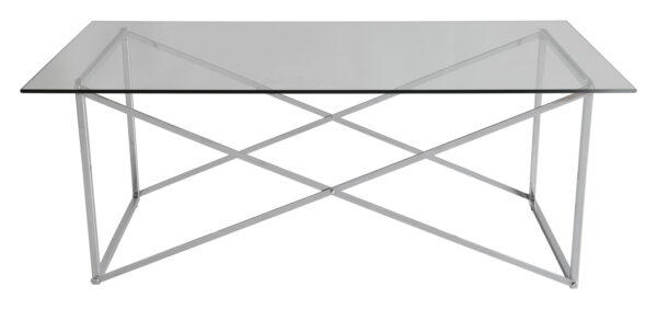RGE Cross sofabord - glas/sølv glas/metal