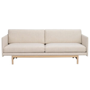 ROWICO Hammond sofa - beige stof og hvidpigmenteret egetræ