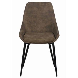 ROWICO Sierra spisebordsstol - brunt stof/sort metalstel