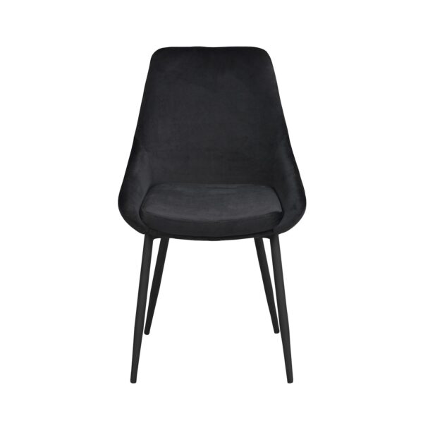 ROWICO Sierra spisebordsstol - sort polyester og sort metal
