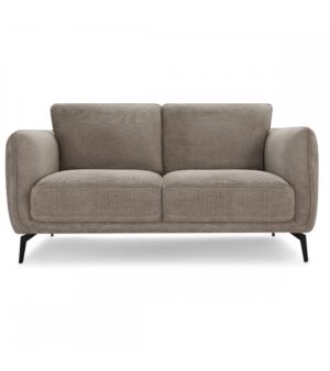 Selena 2 pers. sofa - camel brun stof og sort metal