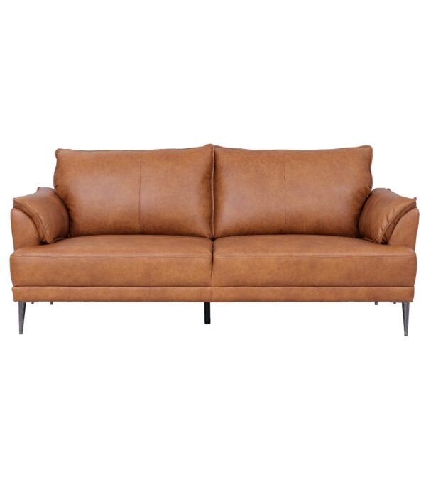 Soul 3 pers. sofa - lysebrun semianilin læder og sort metal