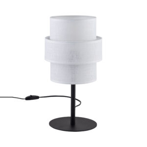 Tk Calisto Bordlampe - Hvid Stof Og Sort Metal -> Særlige tilbud