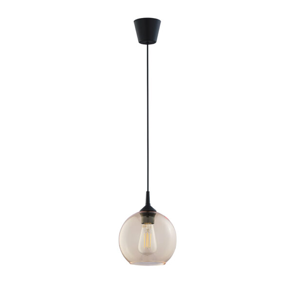 Tk Cubus Loftlampe - Rav Glas Og Sort Metal -> Se vores sortiment online