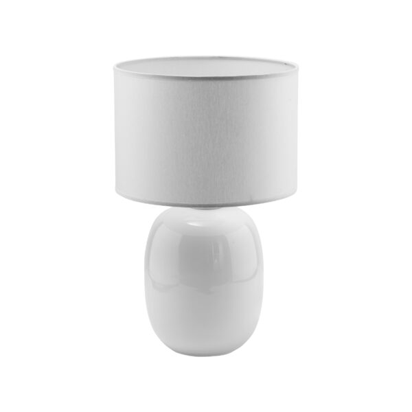 Tk Melody Bordlampe - Hvid Stof Og Hvid Glas -> Overkommelige priser