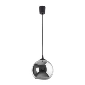 TK Venezia loftlampe - krom glas og sort plastik