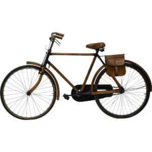 TRADEMARK LIVING dekorations cykel - brunt læder og jern