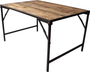 TRADEMARK LIVING spisebord - træplade og mørkt jernstel m. patina
