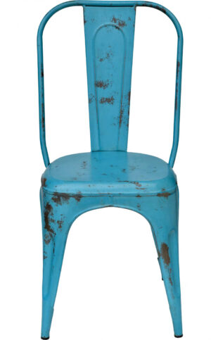 TRADEMARK LIVING spisebordsstol - blåt jern m. patina