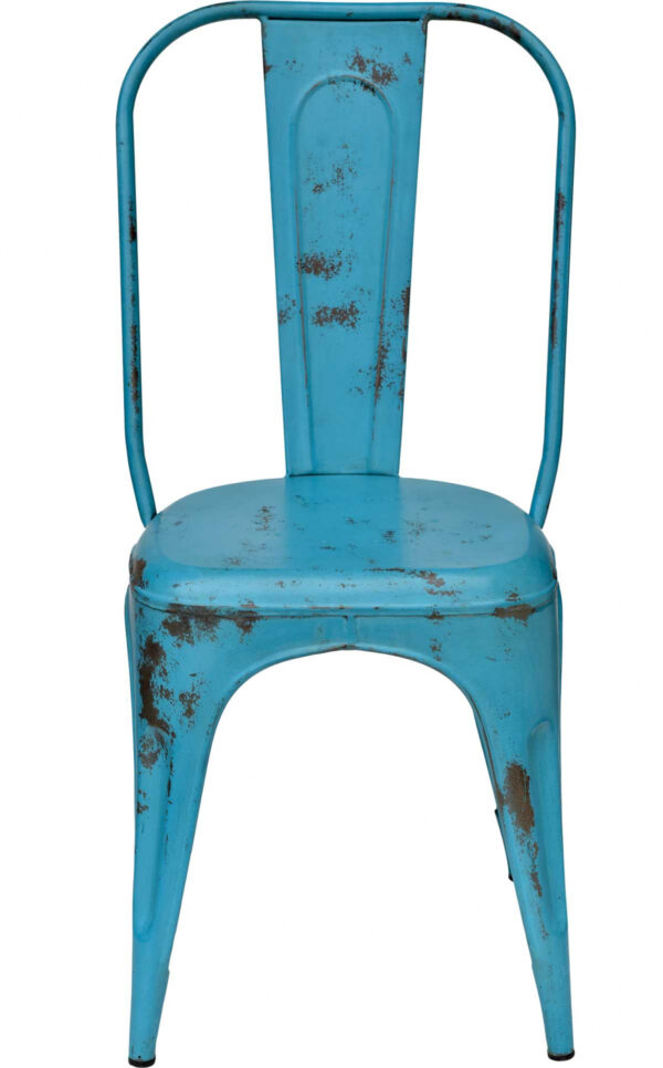 TRADEMARK LIVING spisebordsstol - blåt jern m. patina