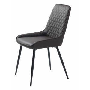 Tranquil spisebordsstol - mørkebrun PU og sort metal