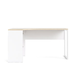 TVILUM Function Plus hjørneskrivebord - hvid/egetræsstruktur