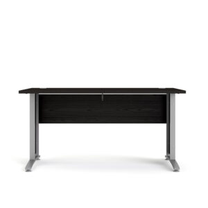 TVILUM Prima skrivebord - sort askefinér og sølvgrå stål (150x80)