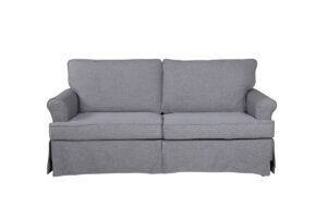VENTURE DESIGN Anton 2 pers. sofa - grå polyester og sort stål