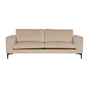 VENTURE DESIGN Bolero 3 pers. sofa - beige velour og sort metal