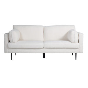 VENTURE DESIGN Boom 3 pers. sofa - hvid bamsestof polyester og sort metal