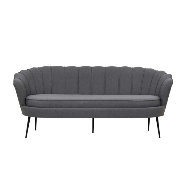 VENTURE DESIGN Calais 3 personers sofa - grå polyester og sort metal