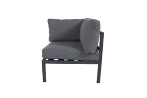 VENTURE DESIGN Copacabana Lyx modul havesofa -  hjørne m. grå hynder - sort aluminium