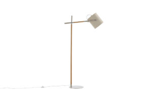 VENTURE DESIGN Dennis gulvlampe - beige hør og beige/natur stål