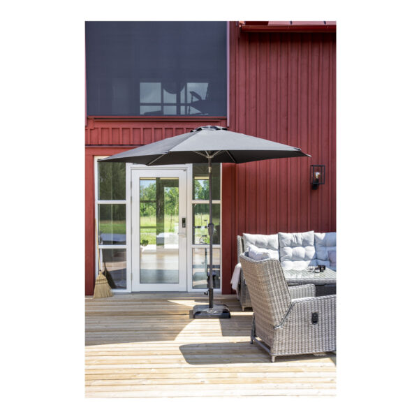 VENTURE DESIGN Leeds parasol 3m - grå aluminium og polyester