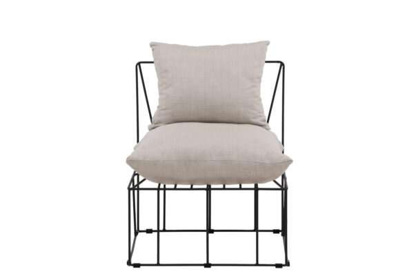 VENTURE DESIGN Livonia loungestol - beige polyester og sort stål