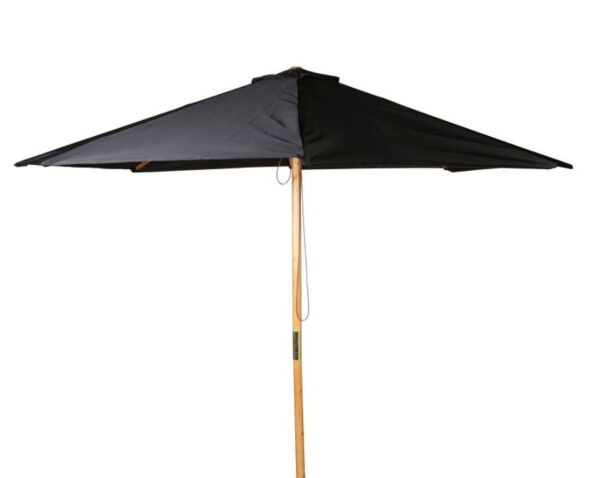 VENTURE DESIGN Naxos parasol 3m - sort polyester og natur træ