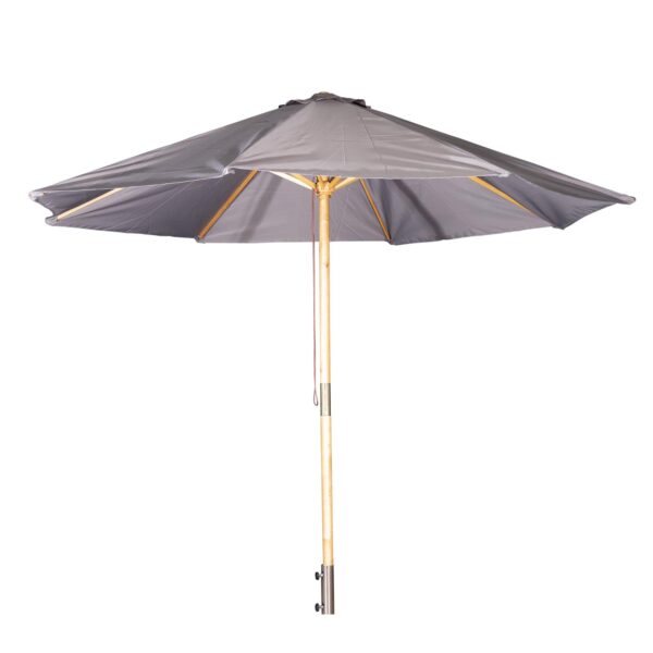 VENTURE DESIGN Naxos parasol 3m - grå polyester og natur træ