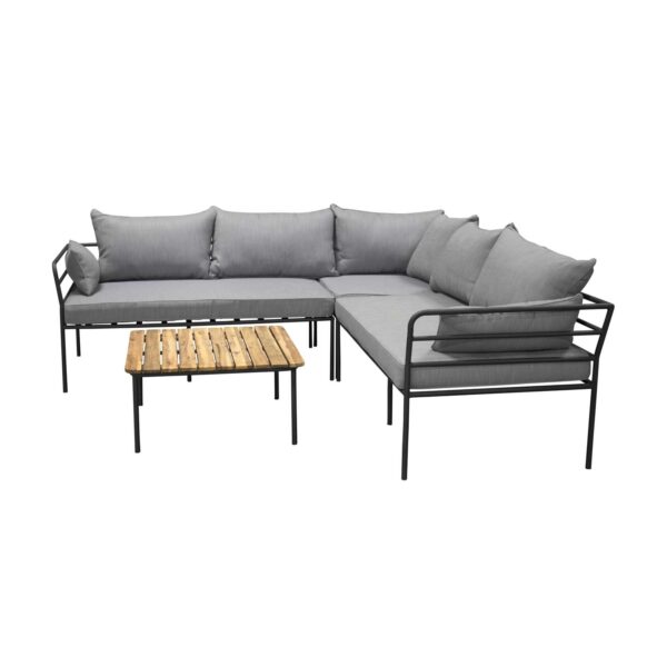 VENTURE DESIGN Penh Balcony hjørne havesofa - sort stål