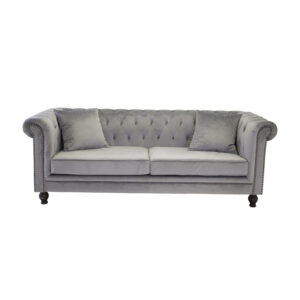 VENTURE DESIGN Velvet 3 pers. sofa - lysegrå velour og træ