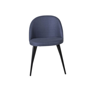 VENTURE DESIGN Velvet spisebordsstol - blå polyester og sort metal