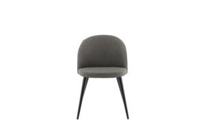 VENTURE DESIGN Velvet Stitches spisebordsstol - grå mikrofiber/polyesterhør og sort stål