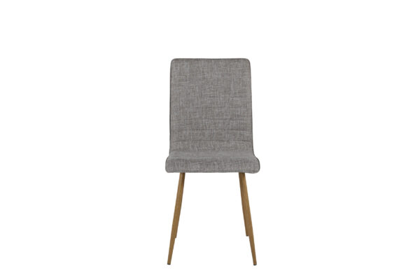 VENTURE DESIGN Windu Lyx spisebordsstol - lysegrå polyesterhør og egefolieret stål