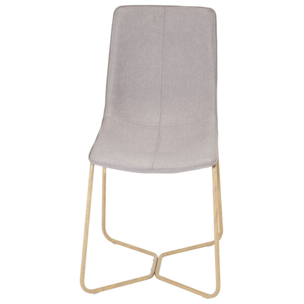 VENTURE DESIGN X-Chair spisebordsstol - grå polyester og natur metal