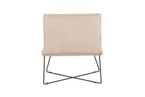 VENTURE DESIGN X-lounge stol - beige fløjl og sort stål