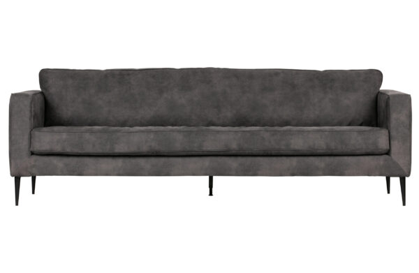 VTWONEN Crew 3 pers. sofa - mørkegrå polyester med ruskindslook og sort metal