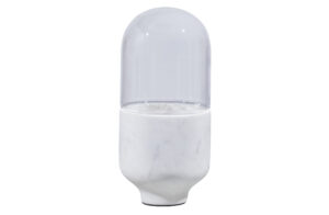Woood Exclusive Asel Bordlampe - Glas Og Off White Marmorlook -> Pris til overkommelig pris
