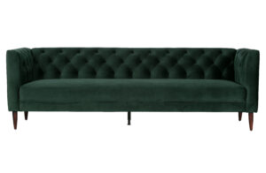 Woood Nisa 3 Pers. Sofa - Mørkegrøn Polyester Fløjl Og Sort Metal -> Eksklusive tilbud