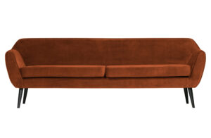 Woood Rocco Xl Sofa - Rust Polyester Fløjl Og Sort Bøgetræ -> Stort udvalg