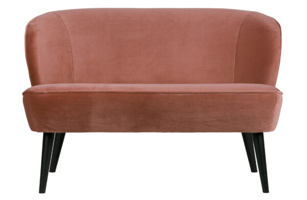 Woood Sara Lille Sofa - Gammel Rosa Polyester Fløjl Og Træ -> Overkommelige priser