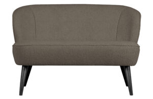 Woood Sara Lille Sofa - Mudder Brun Polyester Bamsestof Og Træ -> Laveste prisgaranti