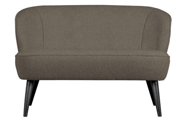 Woood Sara Lille Sofa - Mudder Brun Polyester Bamsestof Og Træ -> Laveste prisgaranti