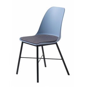 Zeni spisebordsstol - støvet blå polypropylen og sort metal